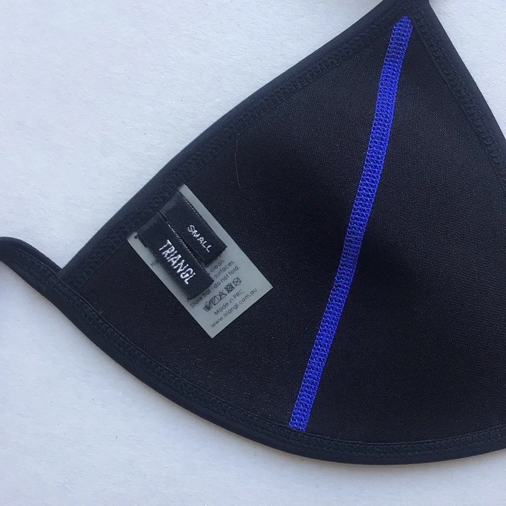 Triangl Chloe Blue and Black contrast Bikini top